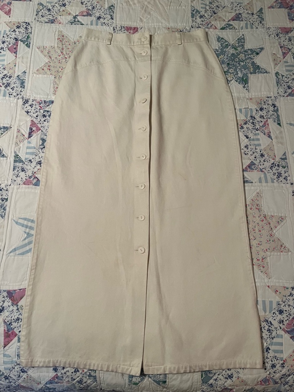 Classic Button-Front Cream Midi Skirt Mexx Emanuelle